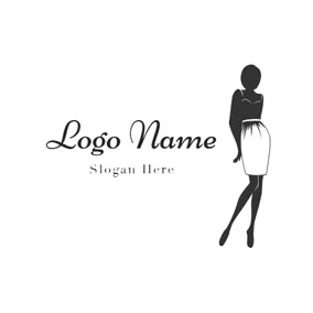 連衣裙logo Slender Female Model logo design