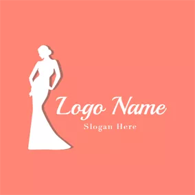 連衣裙logo Slim Lady Model logo design