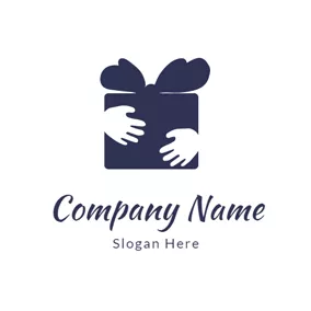 友好のロゴ Small Hands and Gift Box logo design
