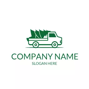 Holiday & Special Occasion Logo Small Truck and Chrismtas Tree logo design