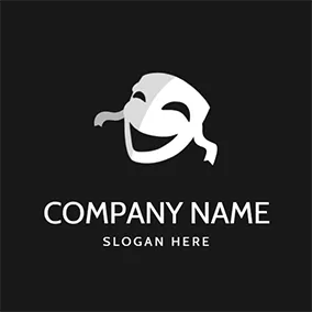 演員 Logo Smile Mask Actor Comedy logo design