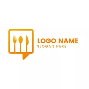 Kitchen Logo Speech Bubble Cutlery logo design
