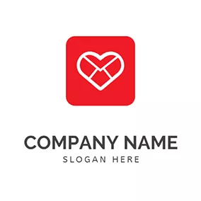 Connected Logo Square Envelope and Heart logo design