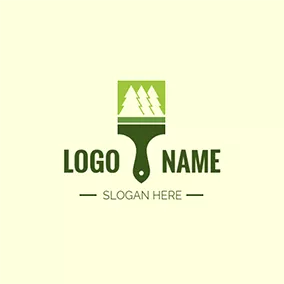 Logótipo Quadrado Square Tree and Brush logo design