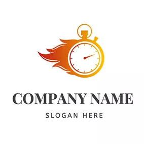 Uhr Logo Stopwatch Combine Fire logo design