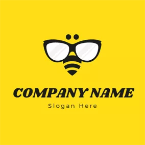 ハチロゴ Sunglasses and Simple Bee logo design
