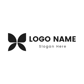 Accessory Logo Symmetry and Black Butterfly logo design