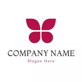 Accessory Logo Symmetry and Simple Red Butterfly logo design