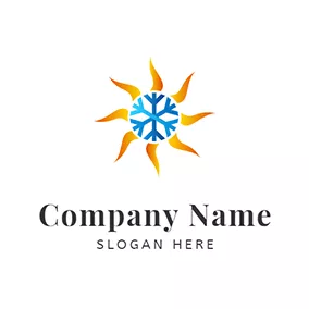 Cool Logo Temperature Snow Fire Sun logo design