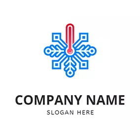 Hexagonal Logo Temperature Snow Thermometer logo design