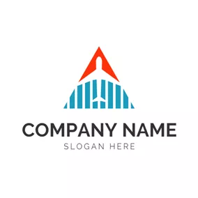 Flight Logo Triangle Shape and Airplane logo design