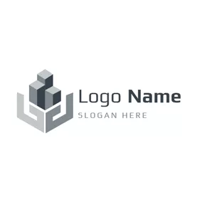 Logótipo De Propriedade Tridimensional Pedestal and Building logo design