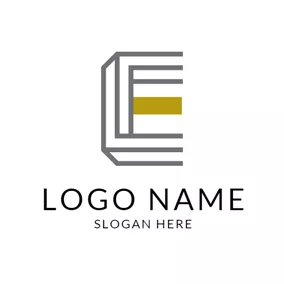 Shape Logo Unique Gray Letter E logo design