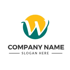Shape Logo Unique White and Green Letter W logo design