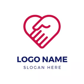 血のロゴ Warm Hand and Heart logo design