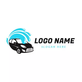 Car Logo Water Spray and Black Car logo design
