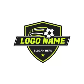 Soccer Logo White and Black Football logo design