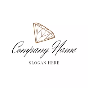 禮物Logo White and Brown Diamond logo design