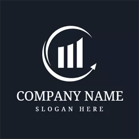 行銷Logo White Bar Graph and Stock logo design