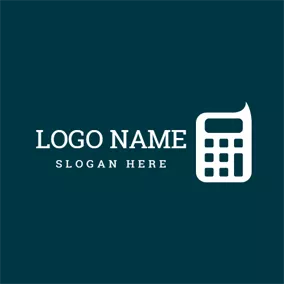 会計　ロゴ White Calculator and Accounting logo design