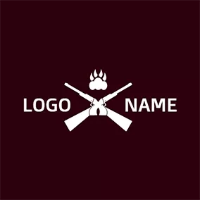 Dangerous Logo White Fire and Cross Gun logo design