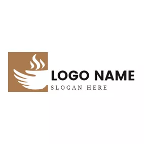 Logótipo Café White Hand and Hot Coffee logo design