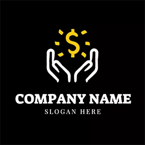 Buy Logo White Hand and Shining Dollar Sign logo design
