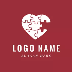 血のロゴ White Heart Jigsaw Puzzle logo design