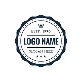 Dotted Logo White Postmark With Black Lace logo design