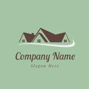 House Logo White Road and Brown House logo design