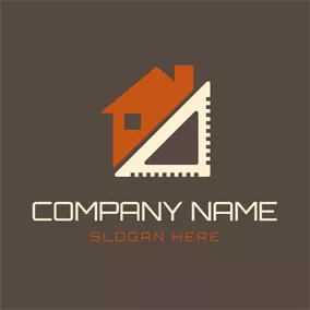 房產經紀人logo White Triangle and Orange House logo design