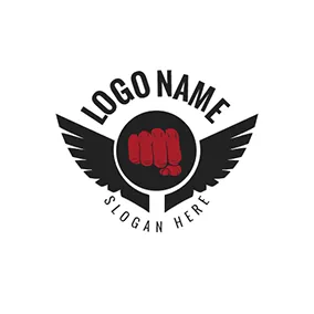 Fighting Logo Wing and Fist logo design
