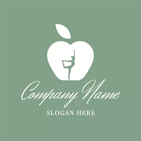 營養師logo Woman and Apple Icon Vector logo design