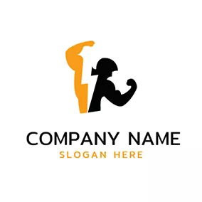 Logótipo De Ginásio Yellow and Black Sportsman logo design