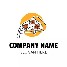 乳酪 Logo Yellow and White Tomato Pizza logo design