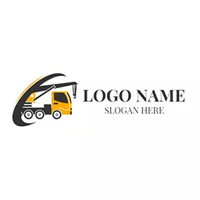 車のロゴ Yellow Car and Black Crane logo design