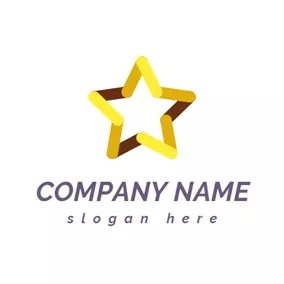Casual Logo Yellow Connected Star logo design