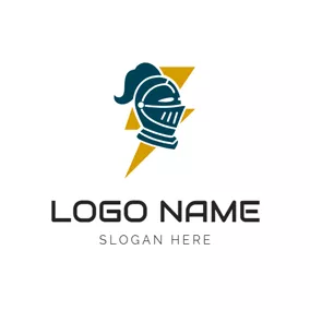 Fighting Logo Yellow Flash and Green Spartan logo design