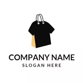 Advertising Logo Yellow Handbag and Black T Shirt logo design