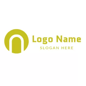 Shape Logo Yellow Letter N logo design