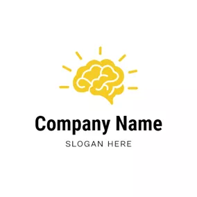 Concept Logo Yellow Light and Brain logo design