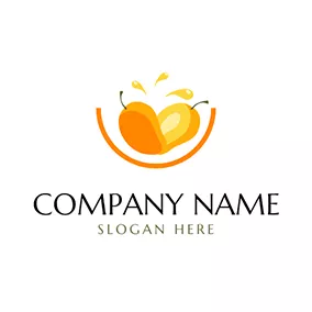 Flat Logo Yellow Mango and Juice logo design