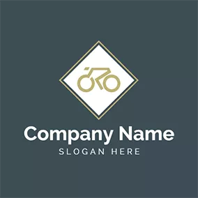 Exercise Logo Yellow Rhombus and Bicycle logo design