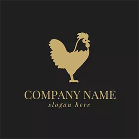 Animation Logo Yellow Rooster Chicken Icon logo design