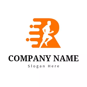 Exercise Logo Yellow Speed and Running Man logo design