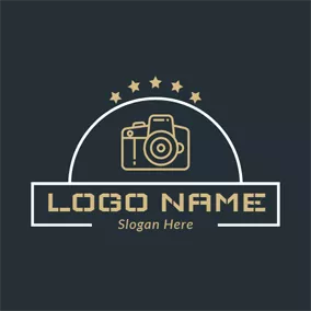 相機快照logo Yellow Star and Camera logo design