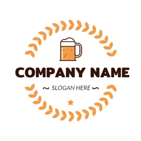 Casual Logo Yellow Wheat and Beer logo design
